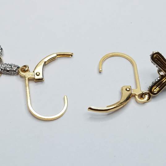 Ross Simons Gold Over Sterling silver Melee Diamond Cross Dangle Earrings 2.7g image number 3
