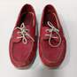 Sperry Top-Sider Men's Red Leather Boat Shoes Size 12M image number 1