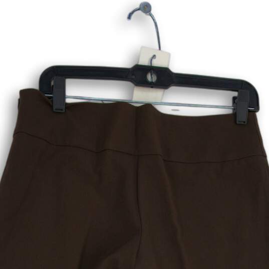 NWT The Limited Womens Brown Flat Front Side Zip Wide Leg Cropped Pants Size 4 image number 4