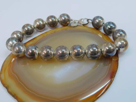 Tiffany & Co 925 Sterling Silver HardWear Beaded Bracelet 19.8g image number 2