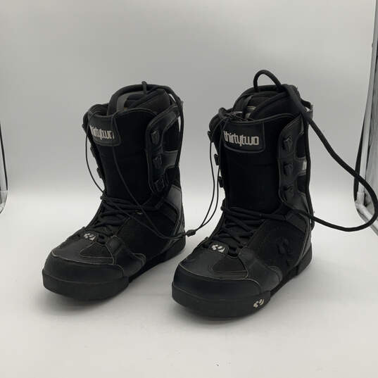 Mens Prion Black Round Toe Mid Calf Lace-Up Snowboard Boots Size 10 image number 4