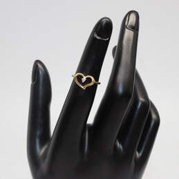 14K Yellow Gold Diamond Accent Heart Ring Size 3.75 - 1.7g alternative image