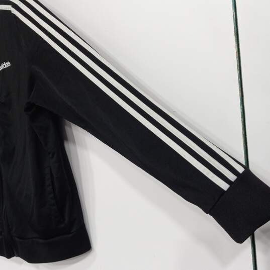 Adidas Black White Striped Athletic Jacket Women's Size XL image number 3