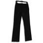 NWT Womens Black Flat Front Zipper Pocket Straight Leg Dress Pants Size 6 image number 2