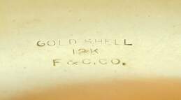Antique F & C Co. Gold Filled Floral Etched Wide Hinged Bangle Bracelet 43.7g alternative image