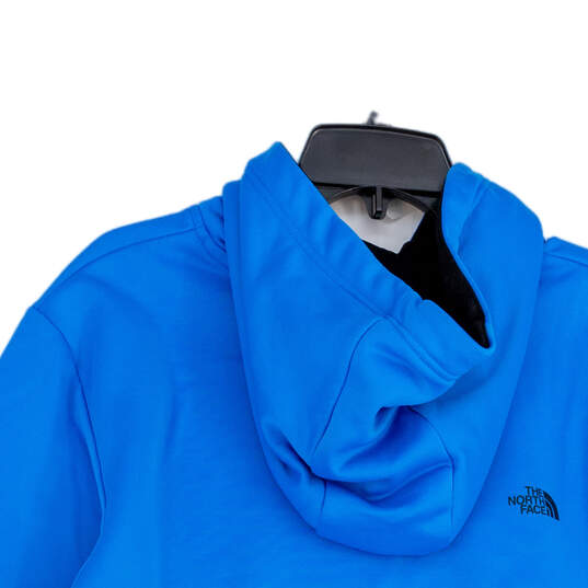 Mens Blue Long Sleeve Kangaroo Pocket Pullover Hoodie Size XL image number 4