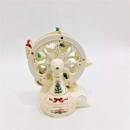 2001 Avon Ceramic Christmas Rotating Ferris Wheel Music Box alternative image