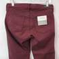 Anthropologie The Abby Ankle Mid-Rise Skinny Burgundy Pants Size 28 NWT image number 2