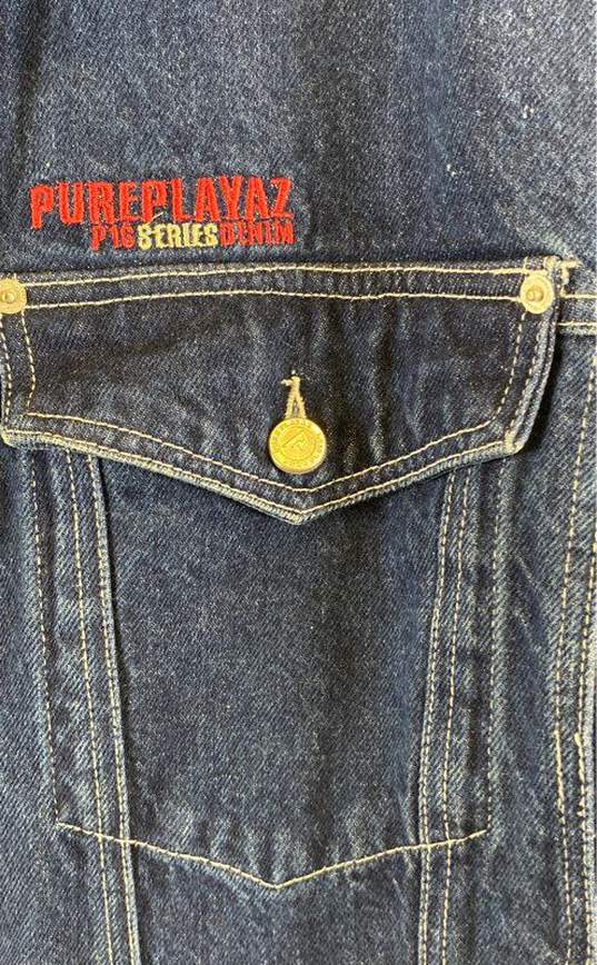 Pure Playaz Men's Blue Denim Jacket- XL image number 4