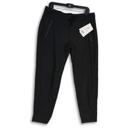 NWT Athleta Womens Black Drawstring Waist Zipper Pockets Jogger Pants Size 14