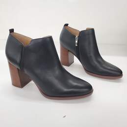 Franco Sarto Women's 'Dante' Black Leather Block Heel Booties Size 9M