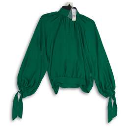 NWT 7th Avenue New York & Company Womens Green Balloon Sleeve Blouse Top Size XS