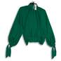 NWT 7th Avenue New York & Company Womens Green Balloon Sleeve Blouse Top Size XS image number 1