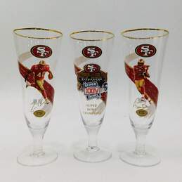 Bradford NFL Pilsner Glass Set of 3 San Francisco 49ers