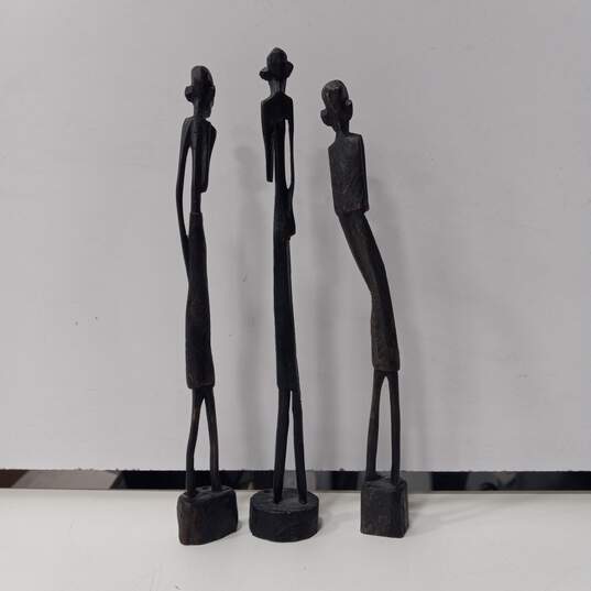 Bundle of 3 Assorted Hand Carved Kenyan Wooden Figures image number 2