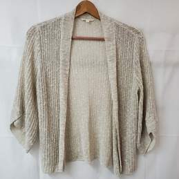 Eileen Fisher Petite Tan Cardigan Sweater Open Front Women's PM 8-10