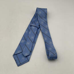 Mens Blue Silk Plaid Erin Hills Print Adjustable Pointed Necktie alternative image