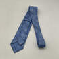 Mens Blue Silk Plaid Erin Hills Print Adjustable Pointed Necktie image number 2