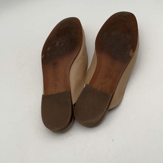 Womens Tan Leather Horsebit Almond Toe Slip-On Mule Shoes Size 10 image number 6