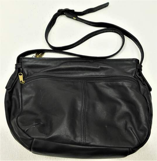 Stone Mountain Leather Shoulder Bag With Adjustable Strap
