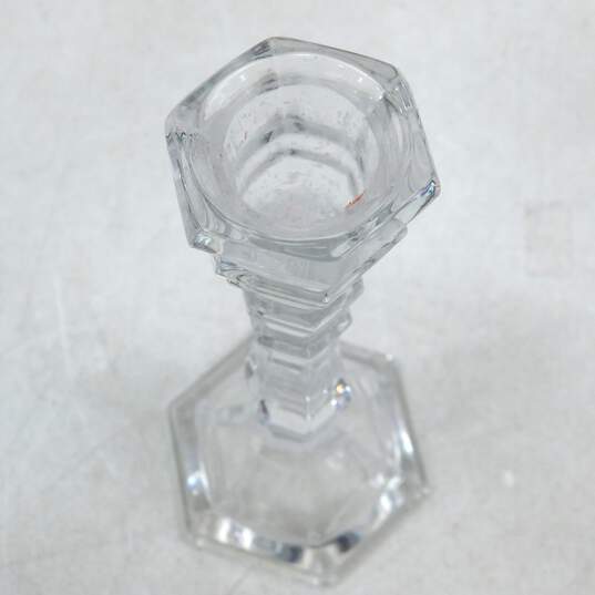 Pair of Tiffany & Co. Crystal Hampton 9in. Candlesticks Candle Holders image number 3