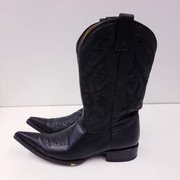 Rudel Black Leather Western Cowboy Boots Men's Size 8.5 EE alternative image
