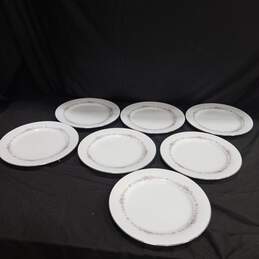 7pc Set of Noritake Rosepoint Dinner Plates