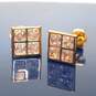 14K Yellow Gold Cubic Zirconia Square Stud Earrings - 1.0g image number 1