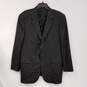 Mens Black White Pinstripe Long Sleeve Single Breasted Blazer Jacket Sz 54 image number 1