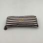 Womens Brown White Striped Double Handle Tote Bag w/ Collapsible Bag image number 8