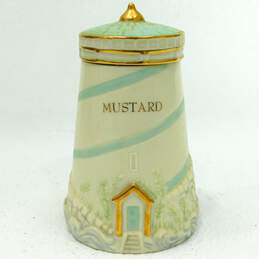 2002 Lenox Lighthouse Seaside Spice Jar Fine Ivory China Mustard
