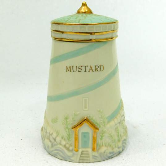 2002 Lenox Lighthouse Seaside Spice Jar Fine Ivory China Mustard image number 1