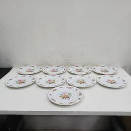 9 Piece Noritake White W/ Floral Print Plate Set