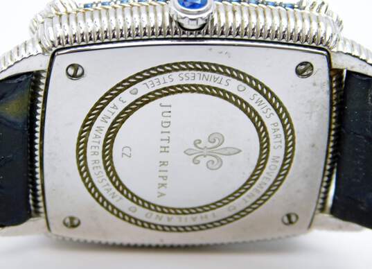 Women's Judith Ripka Swiss Blue CZ Snake Leather Analog Watch image number 4