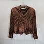 Dana Buchman Brown Velvet Paisley Jacket Women's Size 6 Petite image number 1