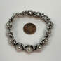 Designer Brighton Silver-Tone Rhinestone Pearl Beaded Chain Bracelet image number 2