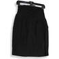 Womens Black Pleated Front Waist Belted Back Zip Short A-Line Skirt Size 8 image number 2