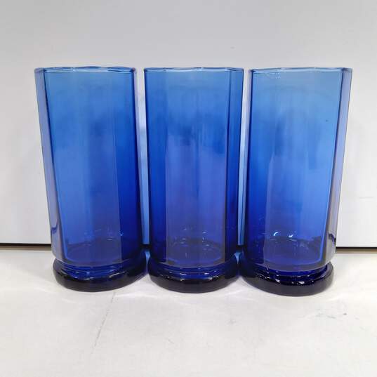13pc. Assorted Mid-Century Blue Glass Drinkware Set image number 3