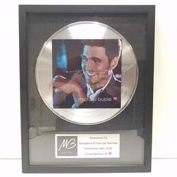 Framed Michael Buble Fan Club Member Recognition Award
