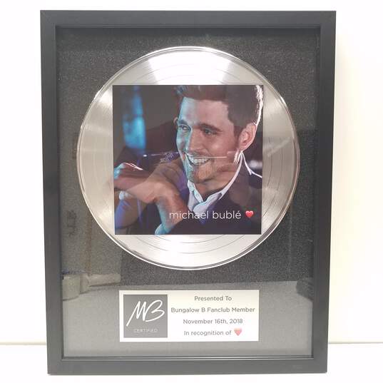Framed Michael Buble Fan Club Member Recognition Award image number 1