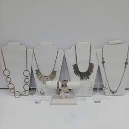 8 pc Assorted Silvertone Jewelry Bundle