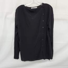 Bailey 44 Black Button Front Long Sleeve Top Size M
