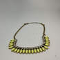 Designer J. Crew Gold-Tone Yellow Crystal Stone Beaded Statement Necklace image number 3