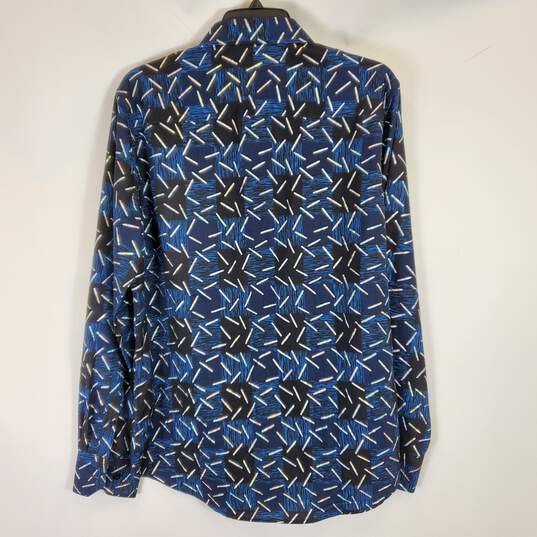 Platini Button Up Blue Print Shirt SZ L NWT image number 4