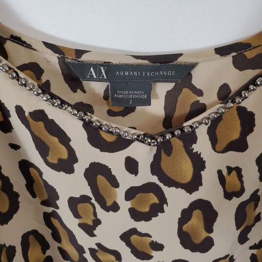 Armani Exchange Women Mini Print Dress Sz 2 image number 2