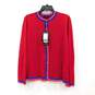 Escada Suloma Cherry Red Button Front Women's Cardigan Size L NWT with COA image number 1