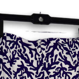 Womens Blue White Printed Back Zip Stretch Short Mini Skirt Size 10 alternative image
