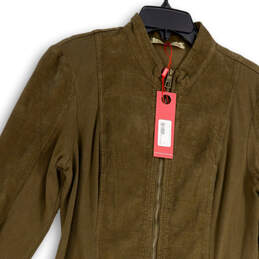 NWT Womens Green Long Sleeve Mock Neck Pockets Full-Zip Jacket Dress Sz XL
