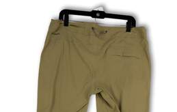 Womens Tan Flat Front Pockets Drawstring Straight Leg Sweatpants Size 14R