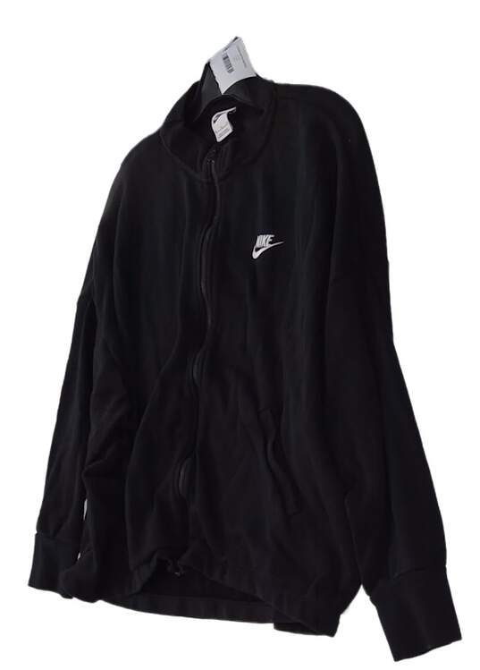 Mens Black Long Sleeve Pockets Activewear Full Zip Jacket Size Medium image number 2
